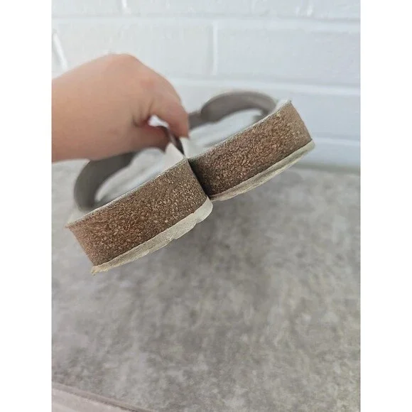 Birkenstock Madrid Big Buckle Slide Sandals Womens Size 10 White Leather Slip On - Picture 5 of 12